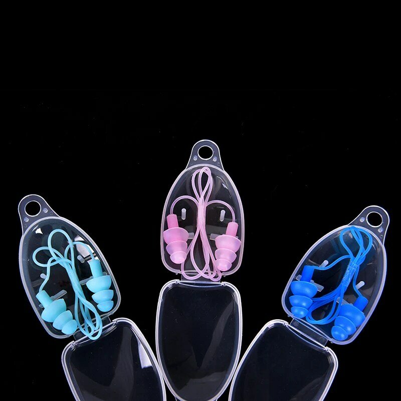 1 buah sumbat telinga renang silikon Universal lembut aksesoris kolam penutup telinga berenang olahraga air 8 warna