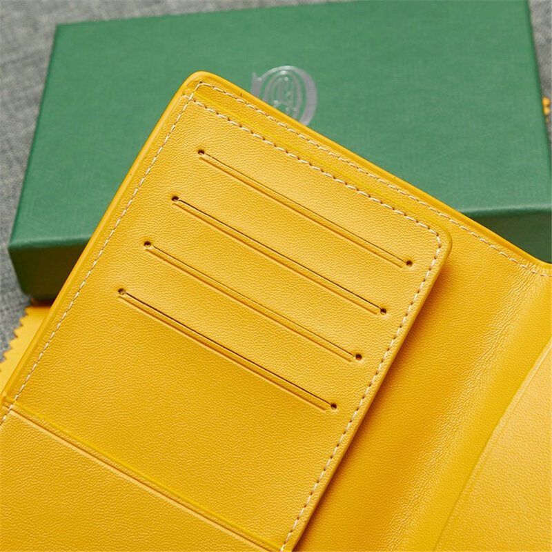 Goyard-bolsa de viaje multifuncional de cuero genuino, bolso de almacenamiento con Clip para pasaporte, Clip para billetes