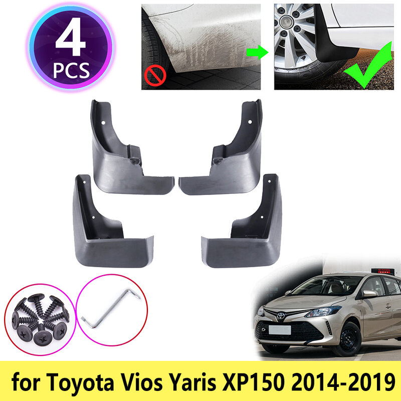 Garde-boue arrière pour Toyota Yadditif Vios URA, garde-boue, garde-boue, garde-boue, accessoires, XP150, 2014, 2015, 2016, 2017, 2018, 2019