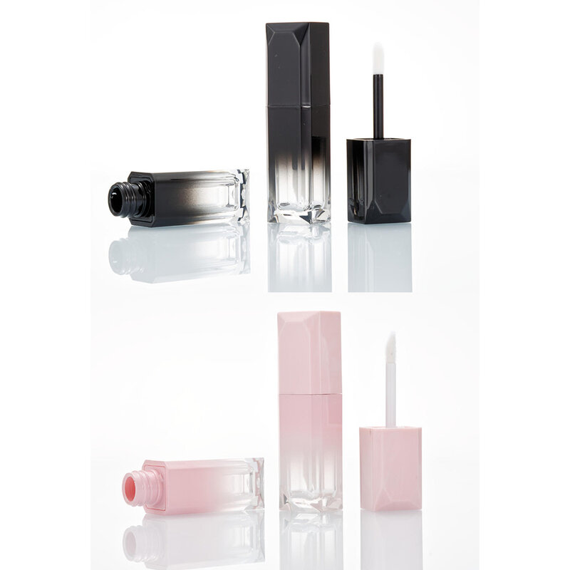 1 pz 4ml gradiente romboidale trucco liquido vuoto rossetto Lip Gloss tubi contenitore di imballaggio cosmetico trasparente di alta qualità