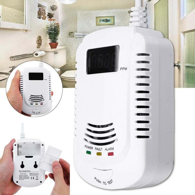 Home Standalone Plug-In Detektor Gas Mudah Terbakar LPG LNG Sensor Alarm Kebocoran Gas Alam Sensor Alarm Peringatan Suara