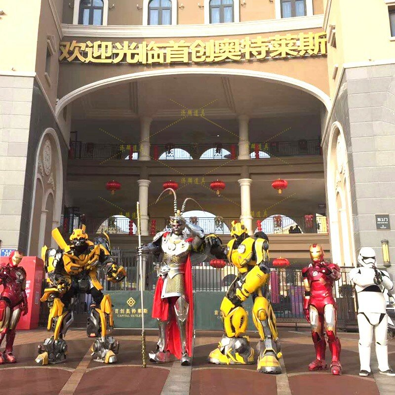 Bumblebee sol wukong armadura traje cosplay roupas de festa grande diamante robô armadura real wearable trajes