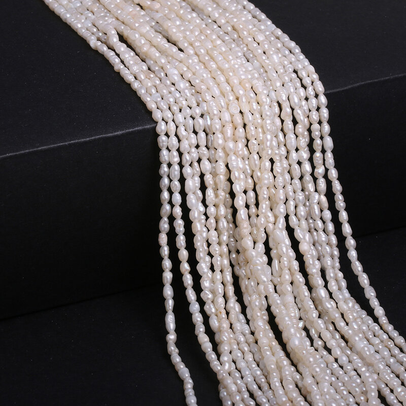Branelli allentati del punzone di forma del riso di alta qualità con perline d'acqua dolce naturali per fare gioielli accessori collana braccialetto fai da te