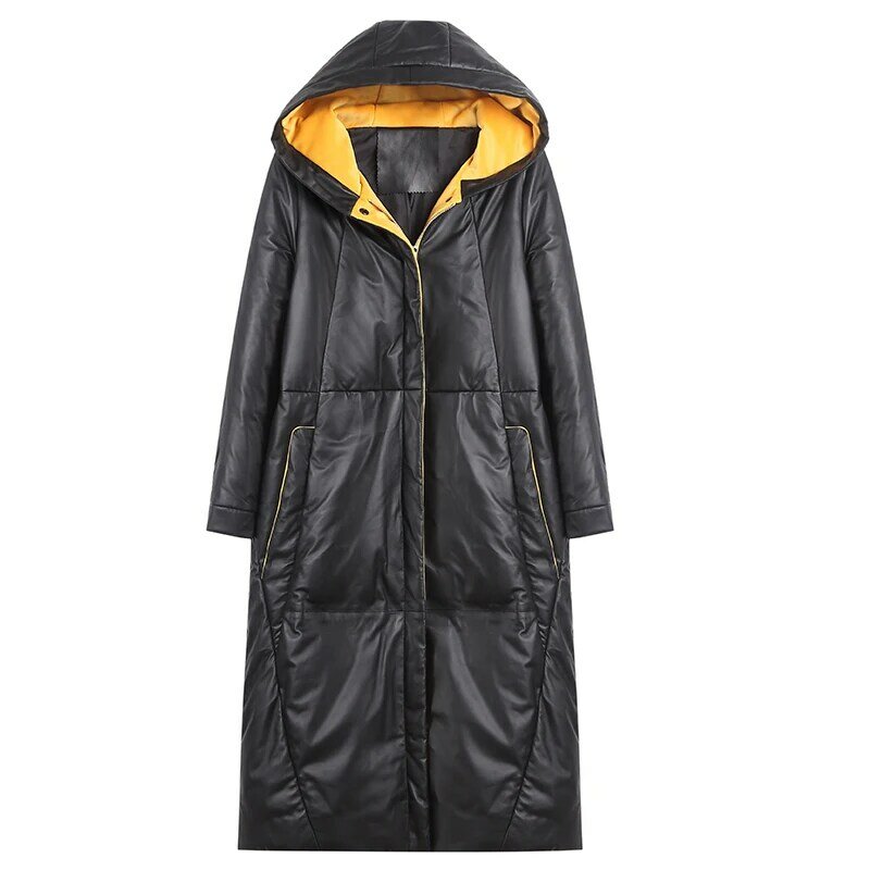 Pato genuíno para baixo casaco de inverno pele carneiro jaqueta de couro real roupas femininas 2020 chaqueta mujer 18158