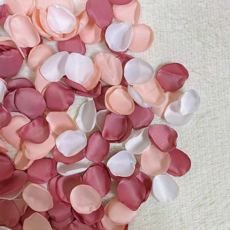 Pétalos de rosa hechos a mano para boda, flor de seda Artificial, decoración de matrimonio, San Valentín, 100 unids/lote por bolsa, 2024