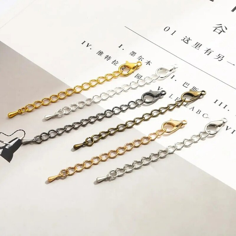 연장 테일 체인 랍스터 걸쇠 커넥터, DIY 쥬얼리 제작, 팔찌 목걸이 베이스 트레이, 6 색 톤, 10 개