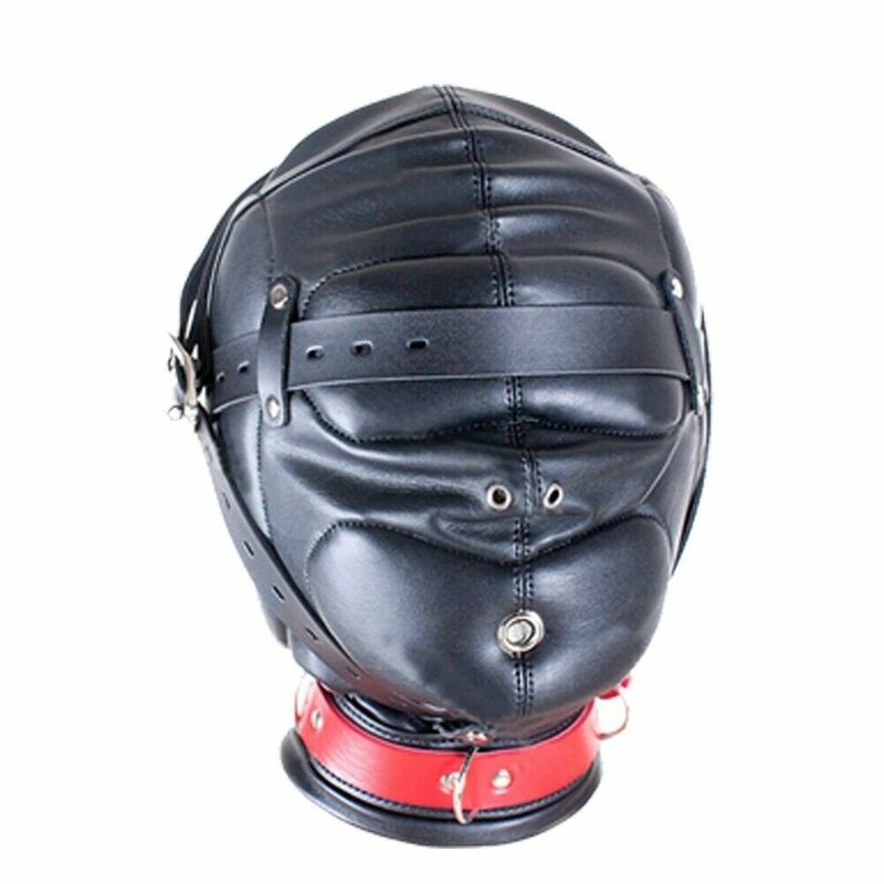 Masker Pengganti Sensorik Tudung Kulit PU Lembut Uniseks Cosplay Properti Pertunjukan Tari, Dapat Dikunci