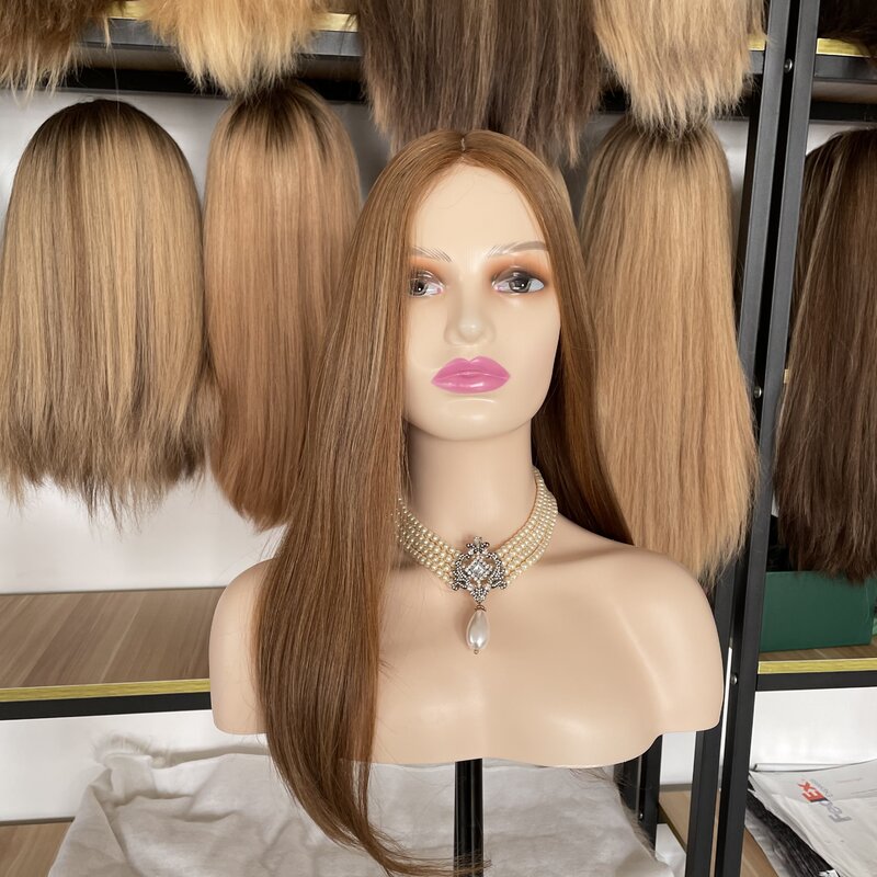 O mais popular nova peruca judaica cabelo virgem europeu peruca superior de seda reta kosher peruca melhor topo de seda em estoque frete grátis