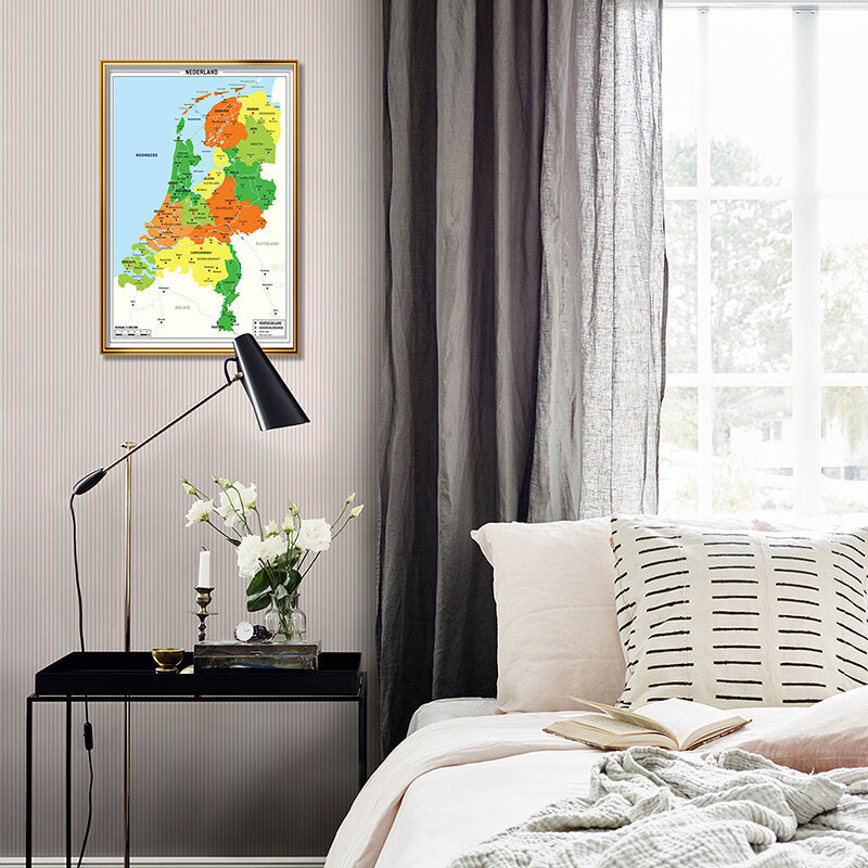 キャンバスポスターオランダシリーズオランダsマップ42*59センチメートル高輝度色壁画家の装飾の教育のための学用品