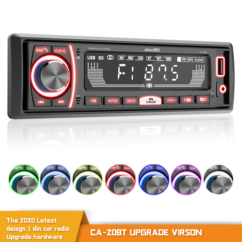 1 Din Autoradio numérique 12V musique Auto stéréo Bluetooth lecteur MP3 1DIN Autoradio AUX FM récepteur automatique en tableau de bord USB/SD