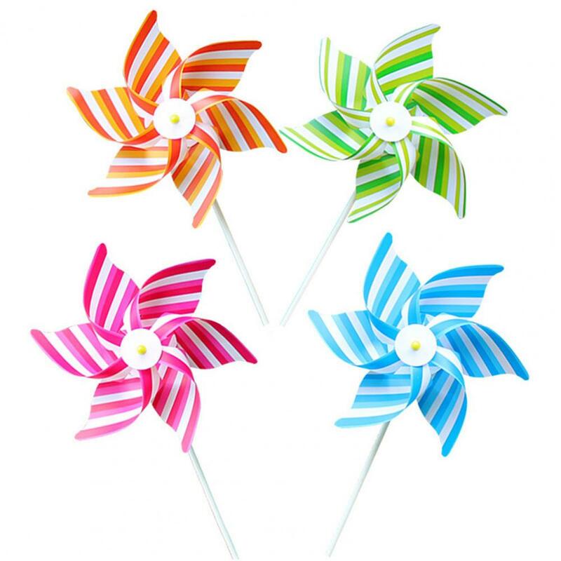 Child&Kids Pin-wheel Whirligig Striped Pattern Handmade Multifunctional Colorful Dot Stripe Pinwheel Toy