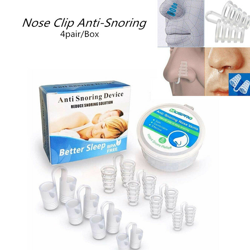 Clip nasal antirronquidos para el cuidado de la salud, dispositivo de ayuda médica para dejar de roncar, equipo de ayuda para dormir, 8 piezas