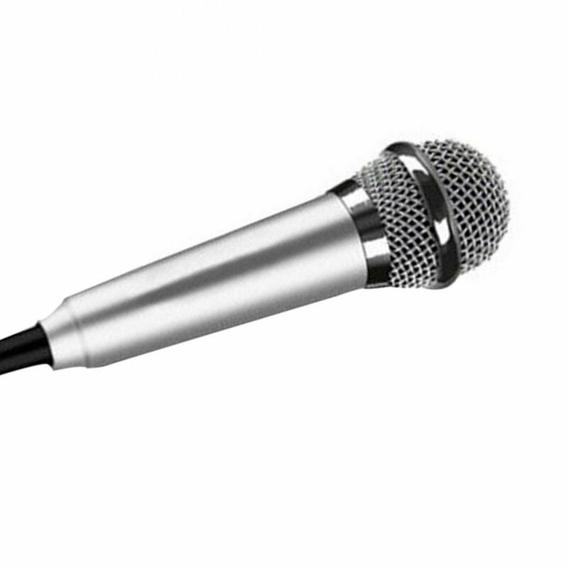 Mikrofon Mini Karaoke KTV Mikrofon Studio Stereo 3.5Mm Portabel untuk Ponsel Pintar Laptop PC Mikrofon Audio Genggam Desktop