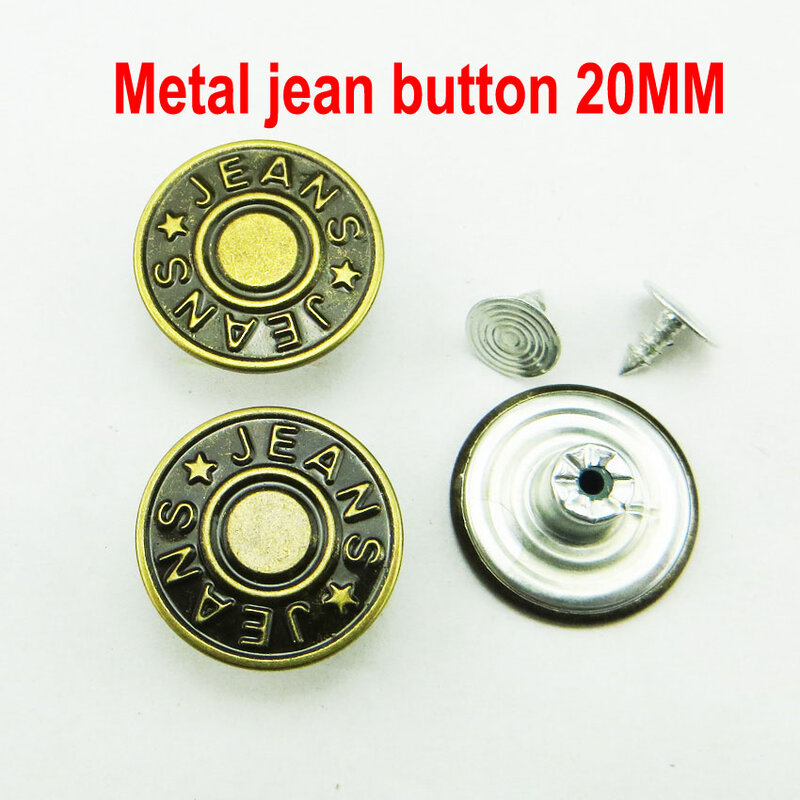 30PCS  Metal Jeans Star Garment  Button  Decoritive 20MM  Sewing Clothes Accessory Trousers Buttons Fits JMB-023