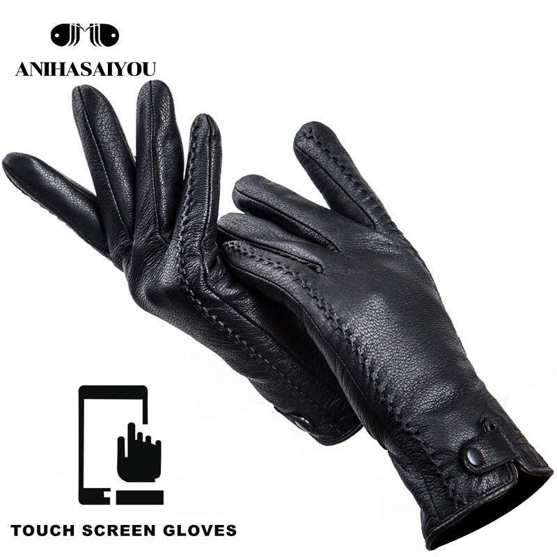 Gants en cuir véritable pour femmes, gants d'hiver chauds et confortables, gants de protection contre le froid pour femmes-2265