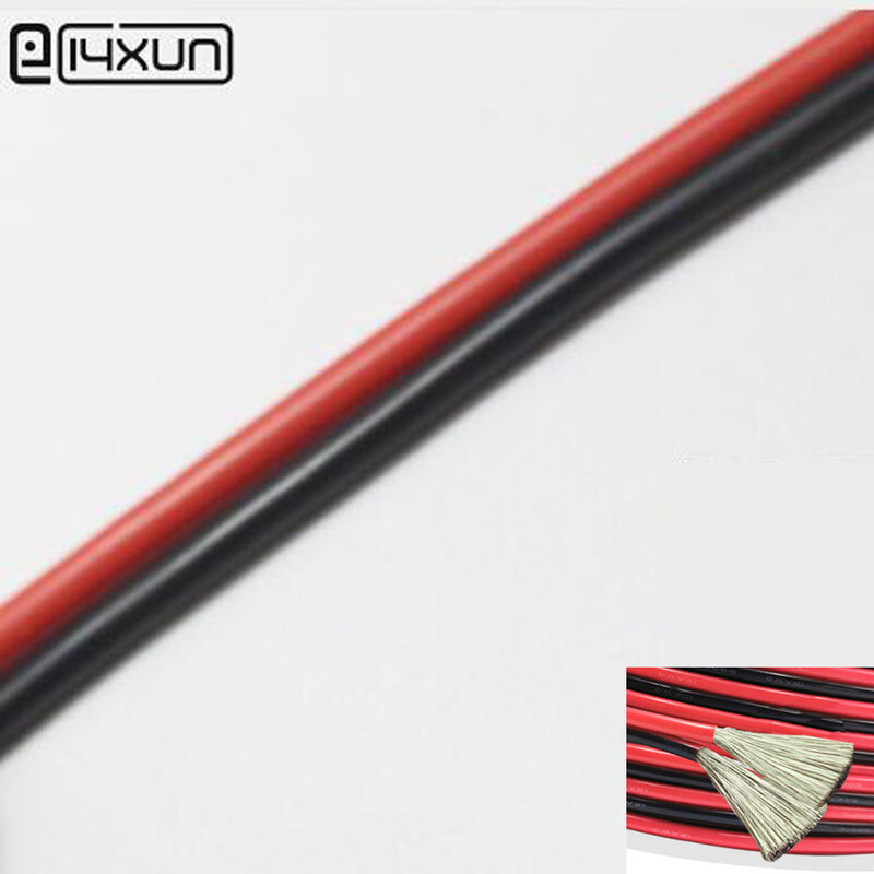 1 metr czerwony + czarny kabel silikonowy 24AWG 22AWG 20AWG 18AWG 16AWG żaroodporne miękkiego silikonu drut z żelu krzemionkowego