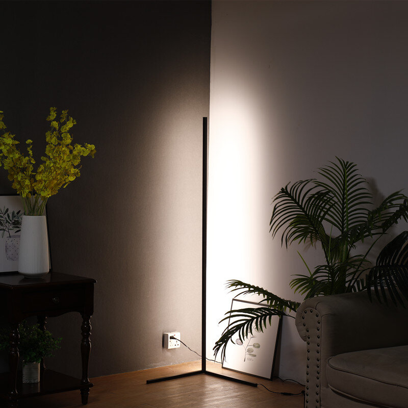 Lámparas de pie de esquina LED RGBWW con control remoto, luz de ángulo de 1,6 m, RGB, blanco frío y cálido, para sala de estar, envío directo, novedad