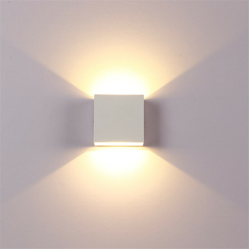Lámparas LED de pared para interiores, candelabro decorativo de aluminio de AC85-265V, 6W, para dormitorio, Blanco cálido/blanco Natural/blanco frío
