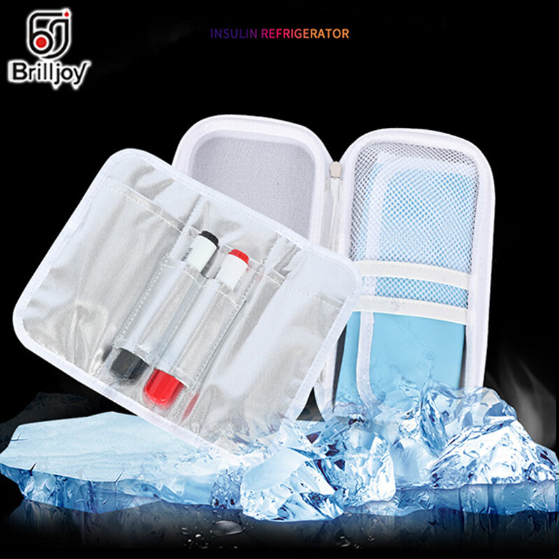Portátil Isolado Insulin Cooler Bag, Caso De Viagem Diabético, Cooler Box, Folha De Alumínio, Saco De Gelo, Brilljoy, Novo