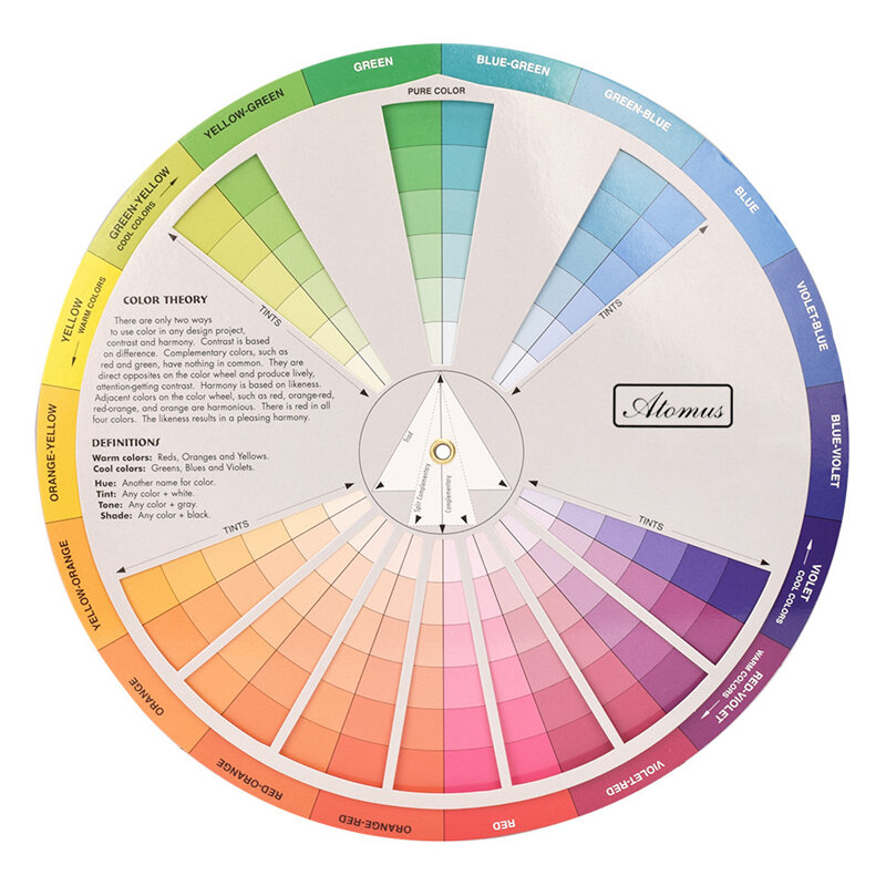 1/3pcs 14/23cm Farbe Tattoo Pigment Farben Rad Papier karte liefert dreistufige Mix Guide Zentral kreis drehen Tattoo Zubehör