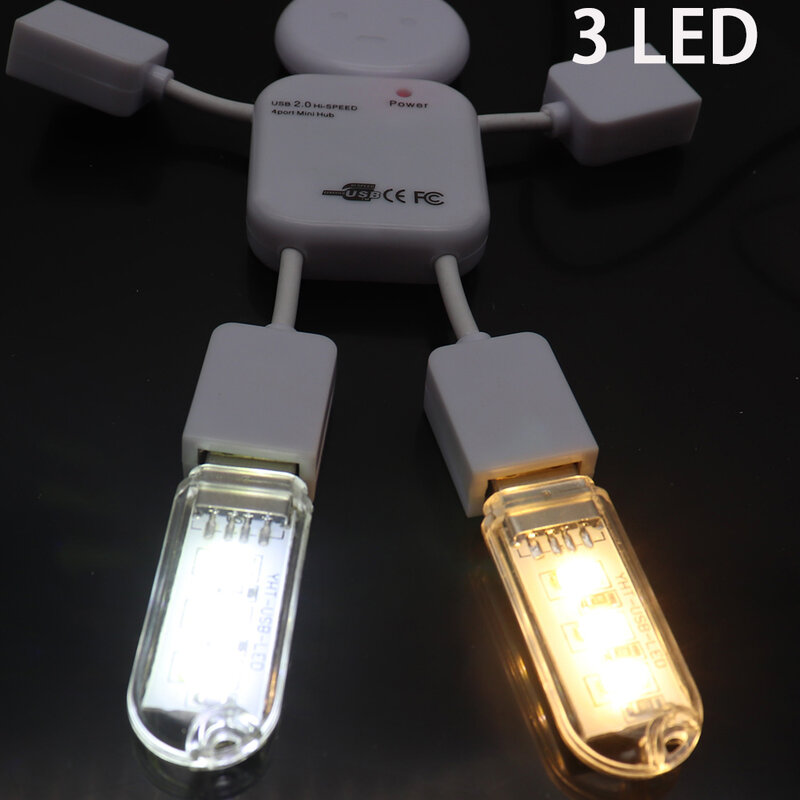 Lampu LED USB Portabel Mini 5V SMD5730 Lampu Meja Senter Lampu Malam untuk Power Bank PC Lampu Buku Laptop Lampu Mendaki Berkemah