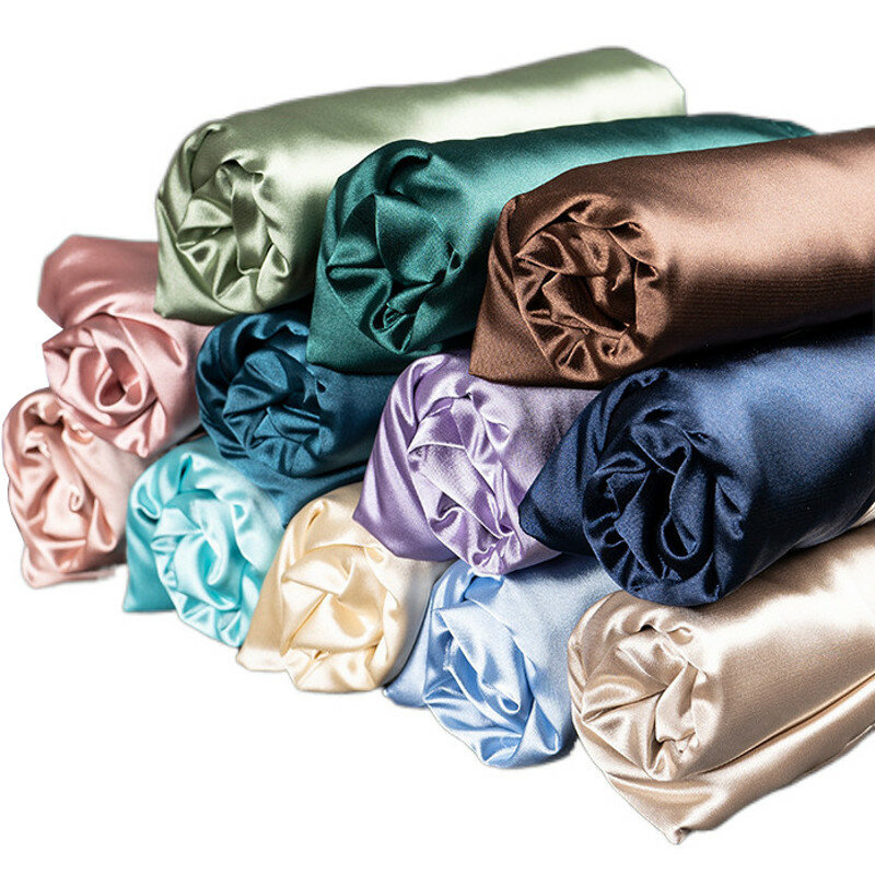 Kain Satin halus dengan halaman, bahan untuk kerajinan jahit DIY, kain untuk gaun pernikahan, dekorasi pesta kain warna Solid