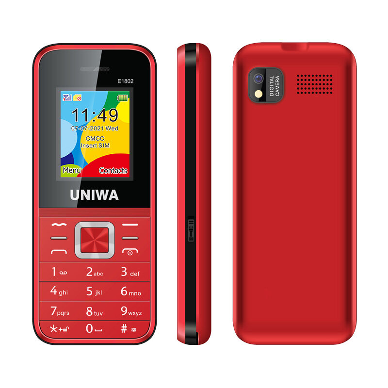UNIWA – téléphone portable E1802, clavier, boutons poussoirs, FM, GSM, longue durée de veille, clavier russe hébreu