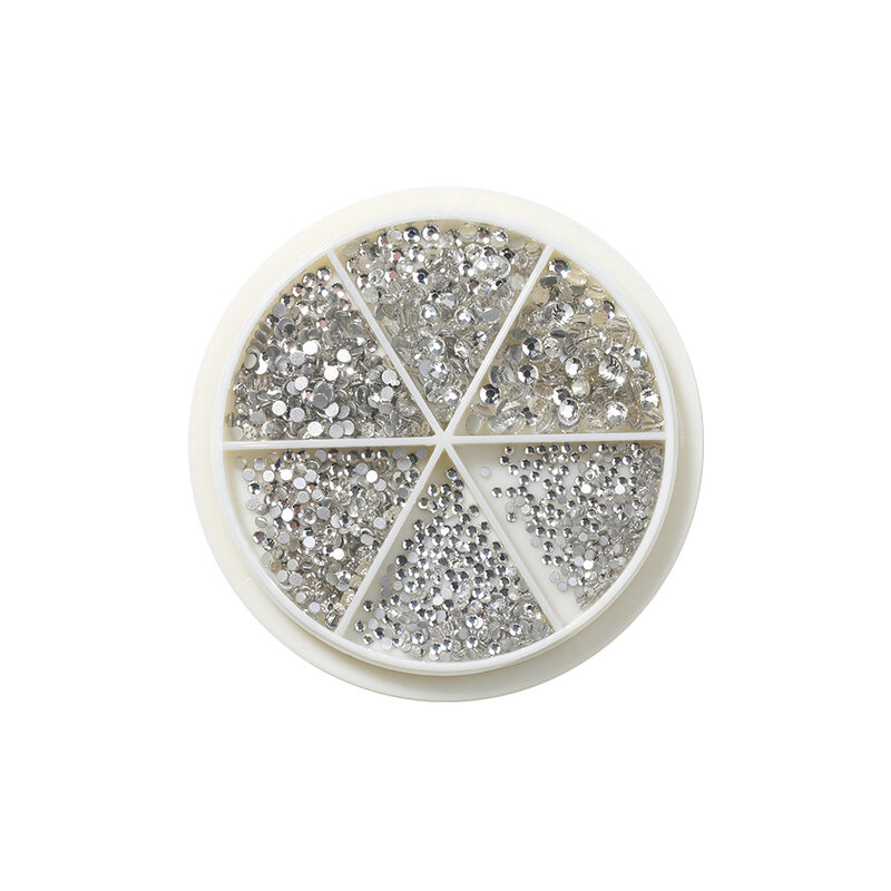 Hnuix Nail Art Tamanho Pequeno 0.8-3mm Fundo Plano Broca Ponto Inferior Misto Tamanho 3D Design Super Flash Jóias Diamante Manicure DIY