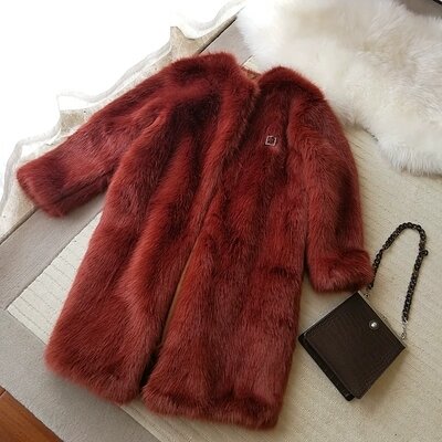 Top brand High-end New Style Fashion Women Faux Fur Coat S64 One Piece Promotion  high quality