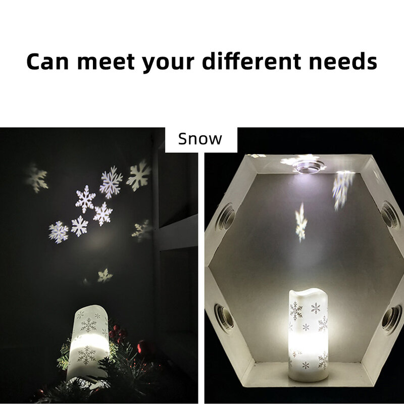 LED عيد الميلاد ضوء عرض ثلج ليلة ضوء الثلج مصباح USB مصباح على شكل شمعة للمنزل عيد ميلاد سعيد حلية