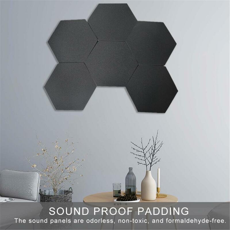 6PCS Akustische Panels Hexagonal Sound Proof Polsterung Schalldämpfung Panels für Home & Büros Wand KTV Aufnahme Studio