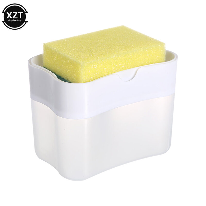 2 in 1 Scrubbing Liquid Detergent Dispenser Press-Type Liquid Soap Box Pump Organizer Kitchen Tool Bathroom Supplies New Hot
