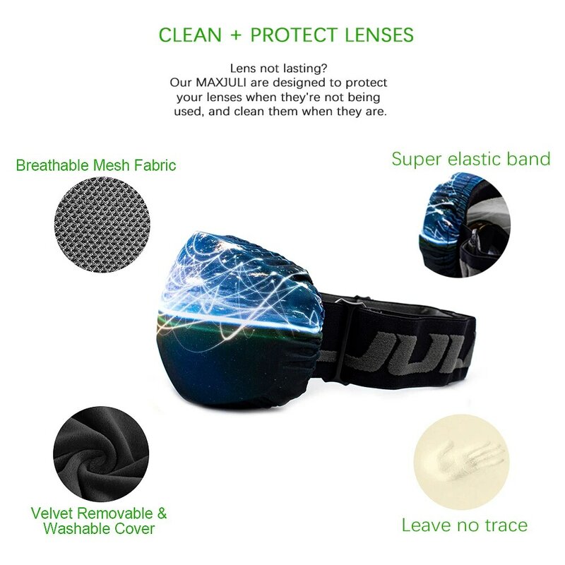 MAXJULI-funda protectora para gafas, Protector de microfibra, Ideal para gafas de esquí y nieve, 3000