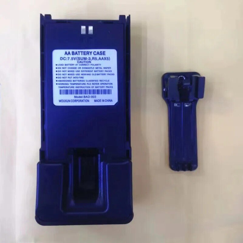 Update Long Battery case shell box 5x AA for Wouxun KG-819,KG-UV889,KG-UV899,KG-829,KG-816 etc walkie talkie with belt clip