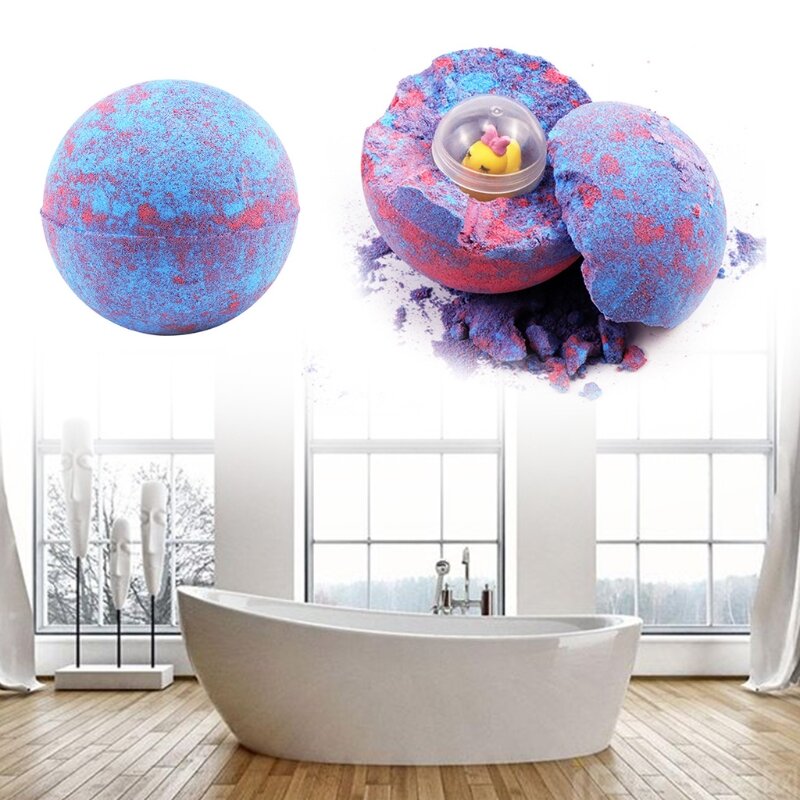 6ชิ้น/เซ็ตเด็ก Handmade Bath Bombs With Surpirse ของเล่นภายในตลกธรรมชาติน้ำมันหอมระเหยที่มีสีสันฝักบัวสปาเกลือสบู่