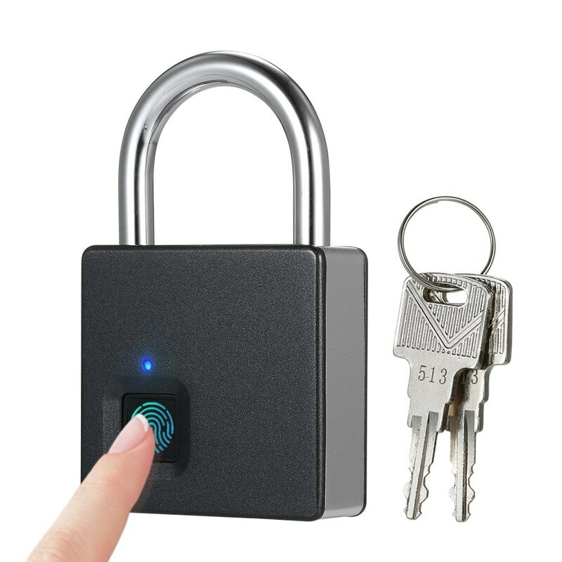 الذكية قفل ببصمة الأصبع USB قابلة للشحن 10 مجموعات بصمات الأصابع IP65 مقاوم للماء مكافحة سرقة قفل حماية قفل الباب المرآب