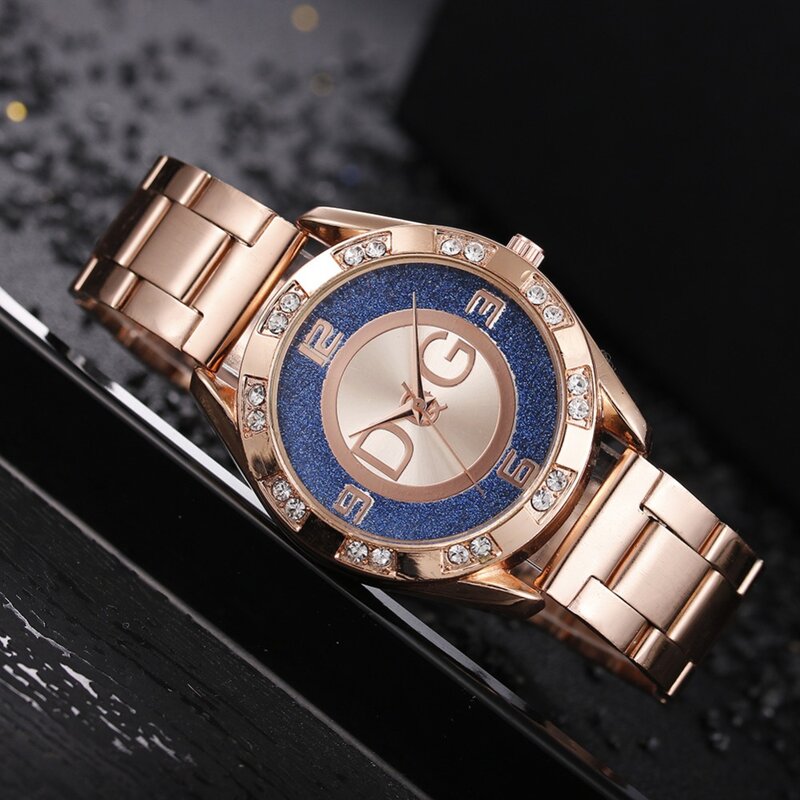 Relojes de cuarzo de acero inoxidable con diamantes de imitación para Mujer, relojes de pulsera para Mujer, marca de lujo, moda, mejores ventas, nuevo