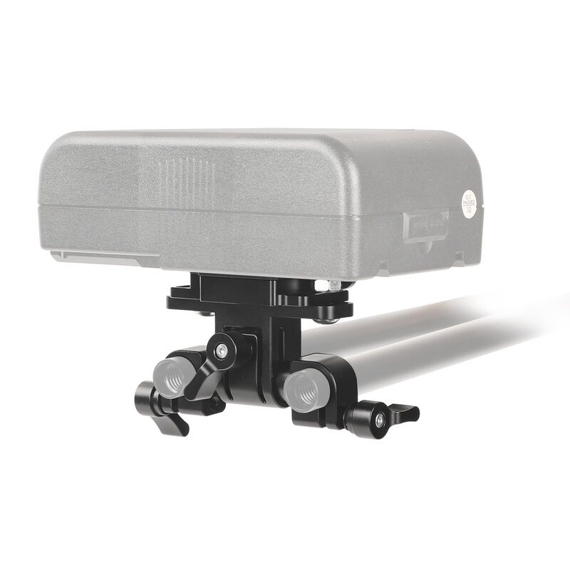 Morsetto per supporto a doppia asta girevole da 15mm a 360 gradi HDRIG con adattatore a sgancio rapido femmina con blocco a V per alimentatore per fotocamera DSLR