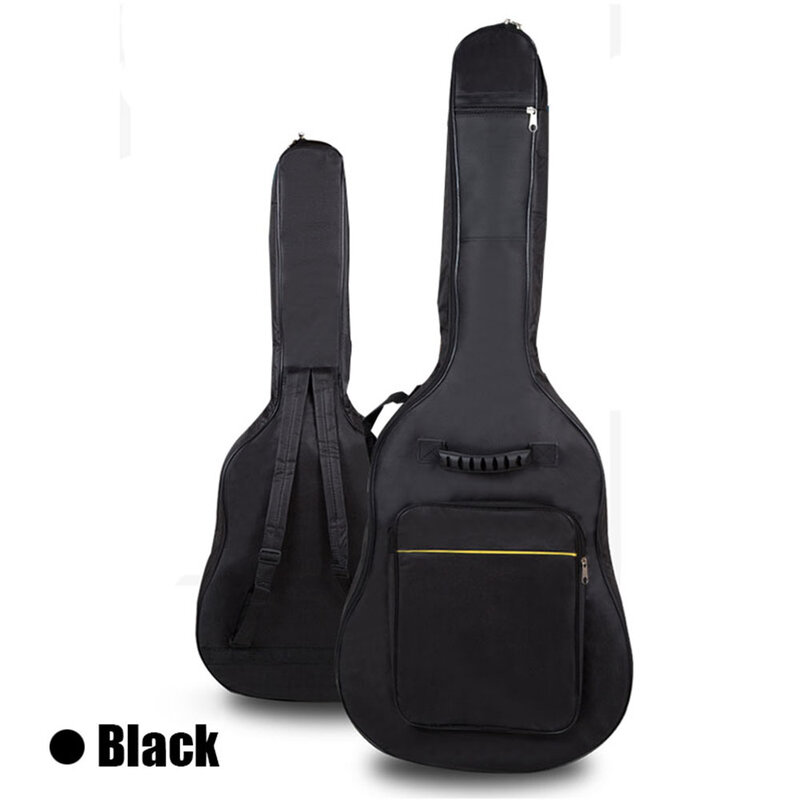 600d à prova d' água caso de guitarra dupla alça acolchoada caixa de guitarra preta mochila alça de ombro saco de guitarra clássica para 40 "41" xaz5