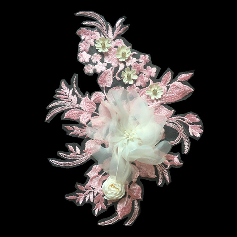 3D 레이스 꽃 자 수 패치 신부 바느질 패브릭 바느질 스티커 Applique 의류에 귀여운 패치 DIY 액세서리