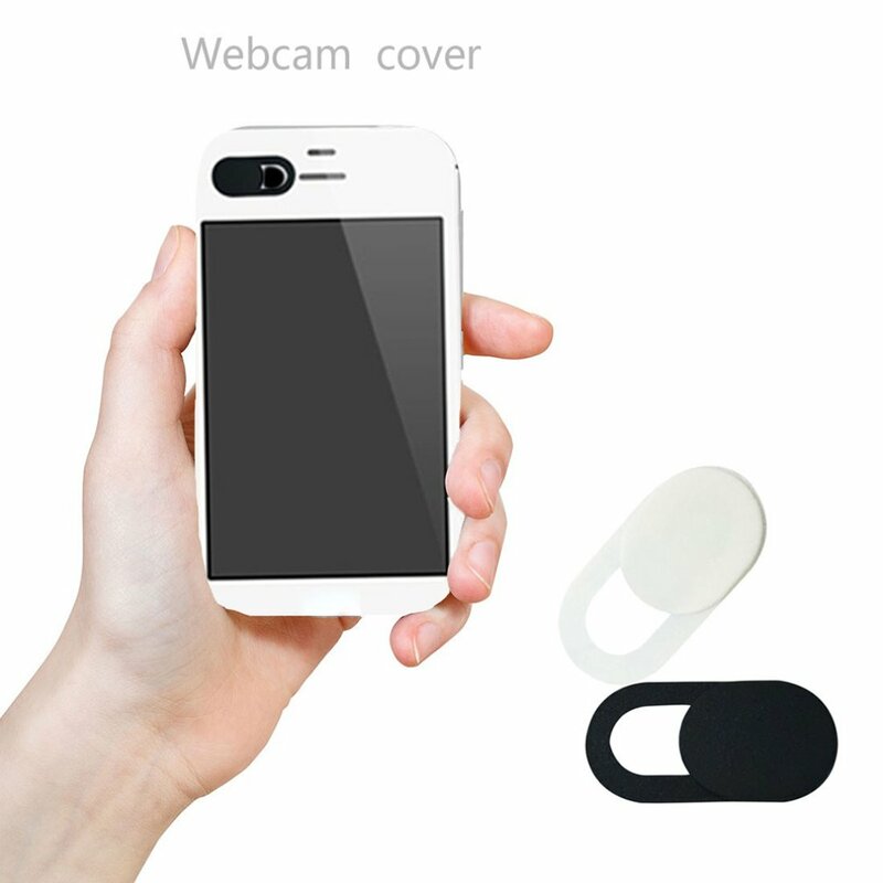 Cubierta negra de plástico Universal para cámara web, protector deslizante con imán obturador para IPhone, portátil, teléfono móvil, pegatinas de privacidad para lente