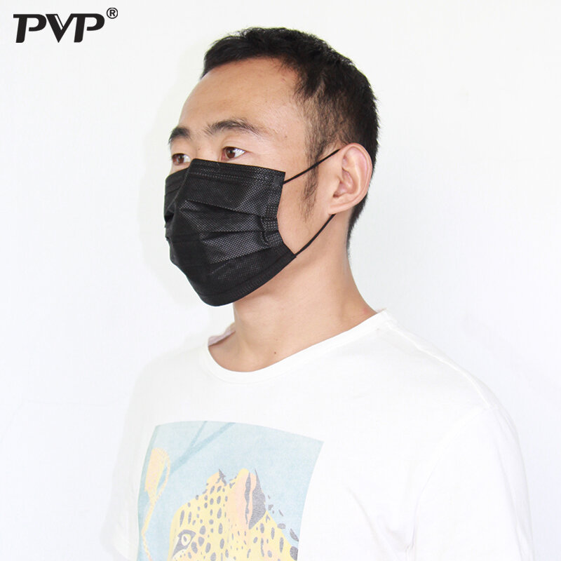 50/10/5Pcs Mund Maske Einweg Schwarz Baumwolle Mund Gesicht Masken Vlies Maske 3 Filter in Lager Staub-beweis für Männer Frauen Mode
