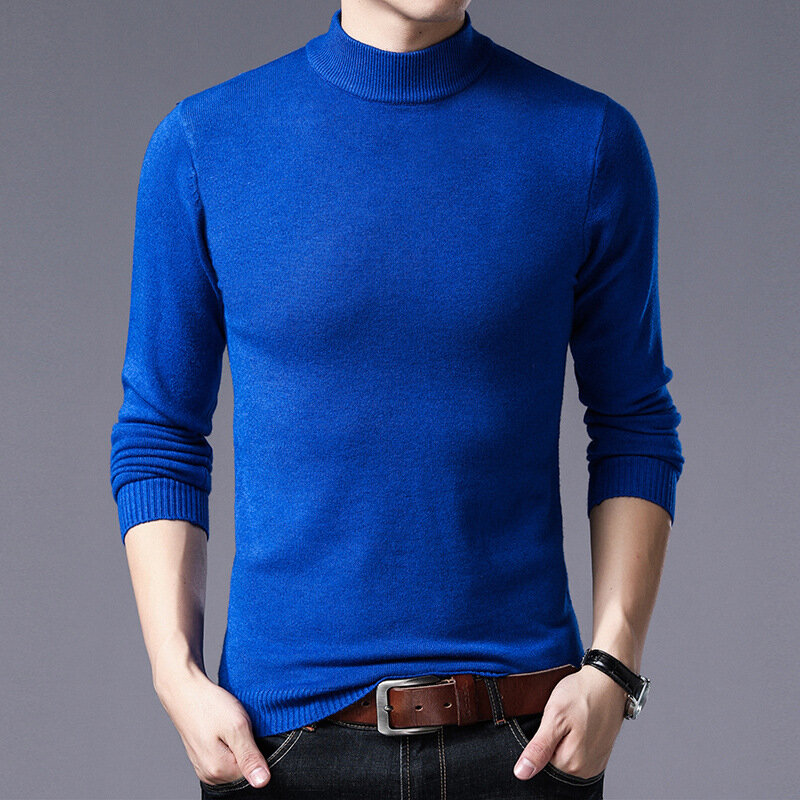MRMT 2024 Brand Winter New maglione da uomo lavorato a maglia camicie Pullover maglione Semi-dolcevita di colore puro per abbigliamento maglione maschile