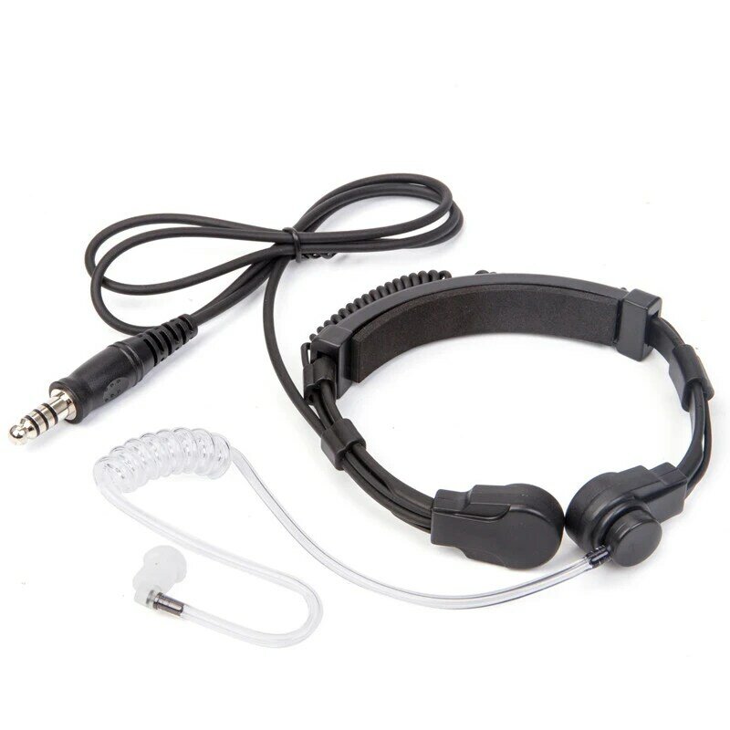 3.5mm Throat Mic With Extendable Neckband Microphone Earpiece Headset for Samsung Galaxy S6
