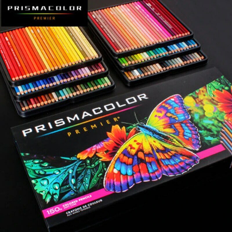 Prismacolor-lápis de colorir óleo profissional, lápis de cor 24/48/72/132/150 cores, material de escritório e escola
