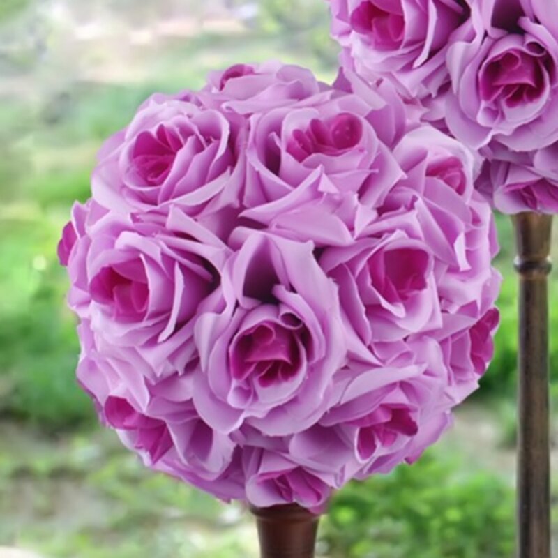 15x21cm Handmade sztuczne kwiaty róży całowanie wisząca kula DIY bukiet Home dekoracje weselne LL @ 17