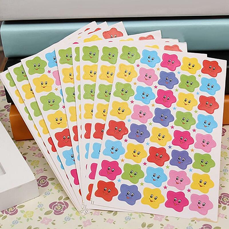 10pcs 400 Smile Stars Sticker Cartoon Smile Face Pattern adesivo multicolore Decal per insegnante di bambini