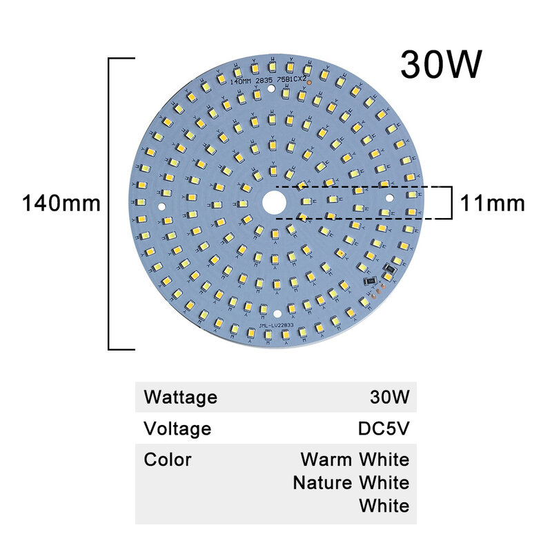 Chips LED regulables DC5V, lámpara 5730 SMD, 5W, 6W, 10W, cuentas de luz LED, blanco cálido, bombilla LED ajustable, atenuador USB