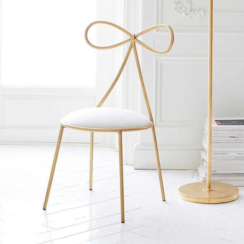 Nordic złote krzesło do kawiarni Bar krzesło żelaza łuk metalowe krzesło kawiarniane biuro na zewnątrz kreatywny fotel wypoczynkowy do domu złote dekoracje