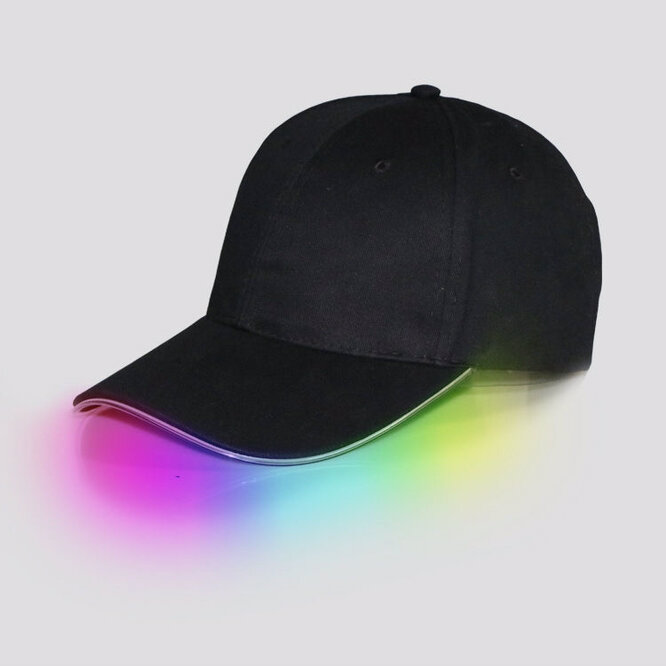 LED Luminous Hat Men Baseball Cap Bar Disco Equipment Stage Performance Hip-hop Fluorescent Sunshade Hat White Green Light